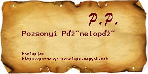 Pozsonyi Pénelopé névjegykártya